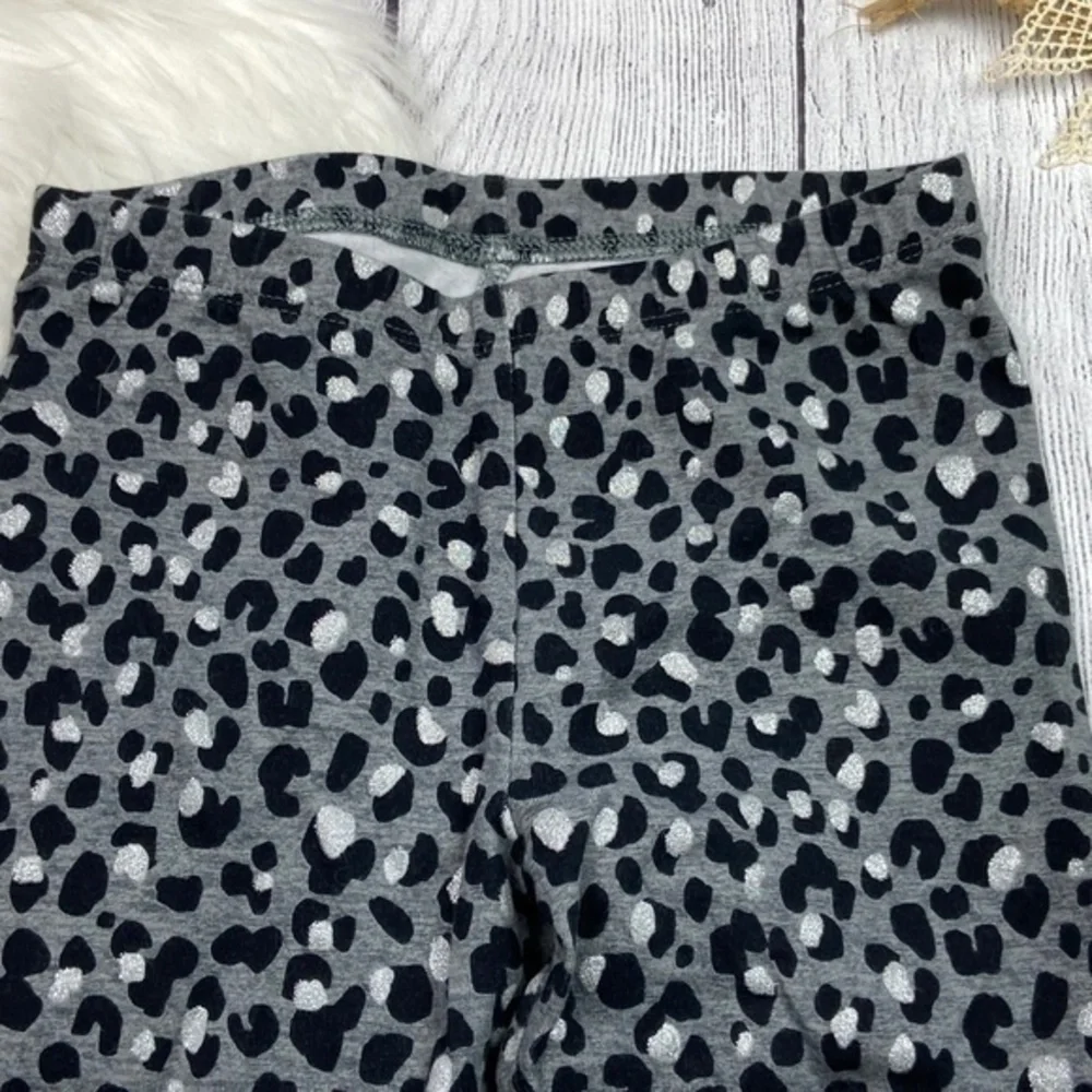 The Childrens Place Capri Legging Pants Girls‎ Size S Leopard Print Gray Black
